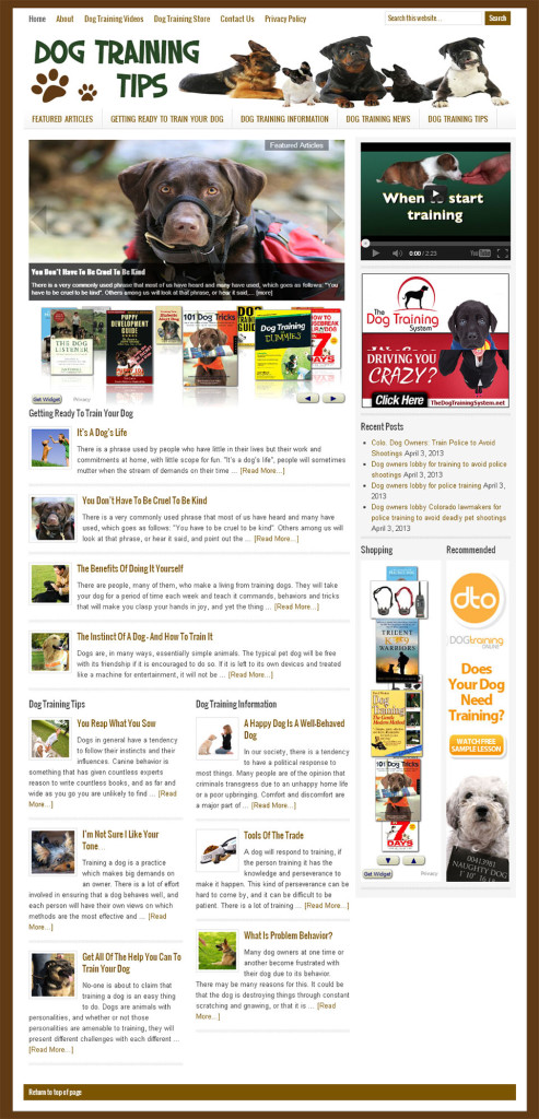 Dog Training Tips Home Page